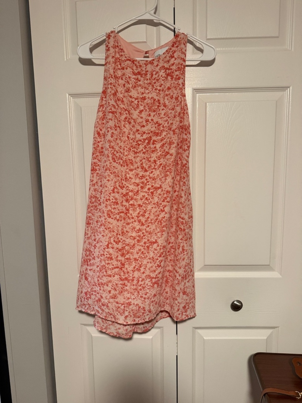Sleeveless Pink Floral High-Low Dress